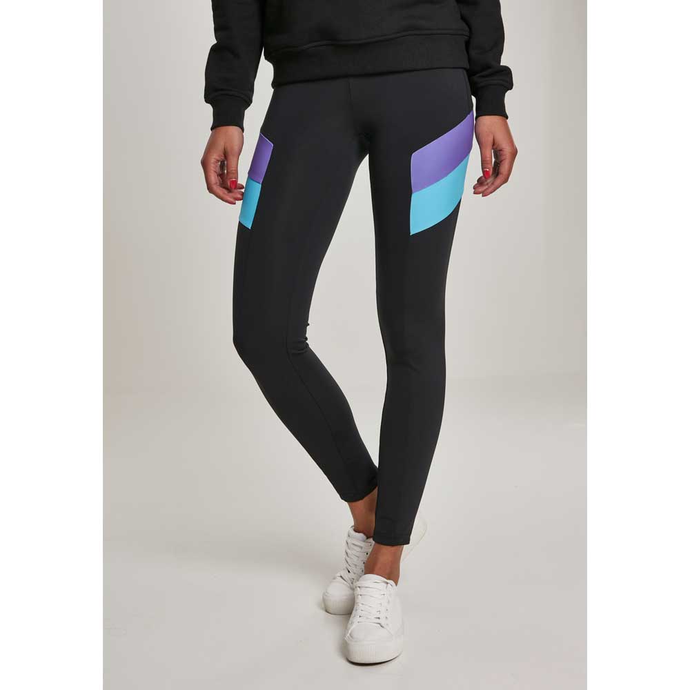Urban Classics - Color Block Work out sport legging - Black/Purple